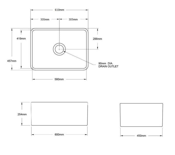 Novi 600 sink- Black