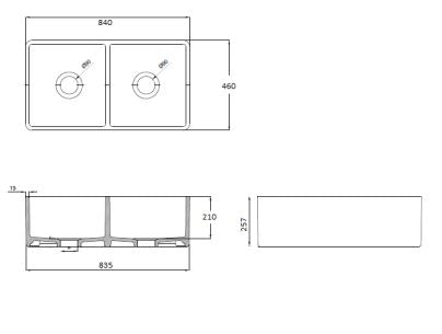 Novi 840 sink- Black