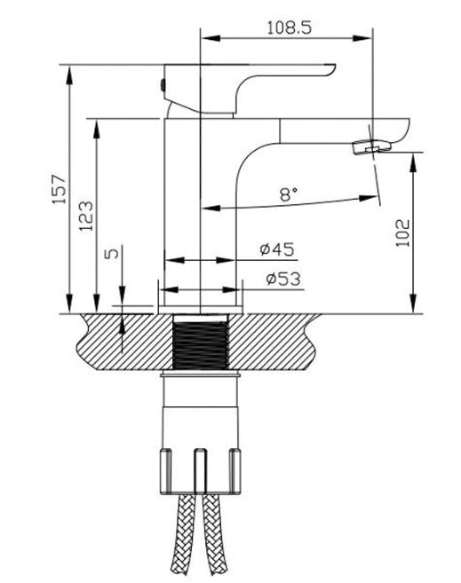 Olivia Basin Mixer - Brushed Nickel