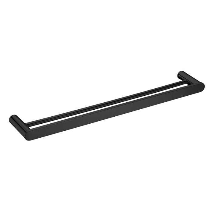 Olivia Double Towel Rail - Matte Black