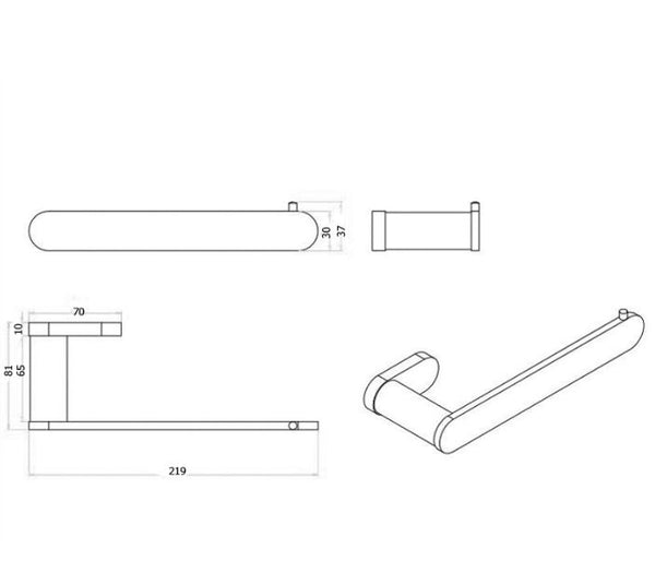 Olivia Hand Towel Rail - Matte Black