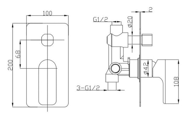 Olivia wall mxier w/ divertor- Chrome