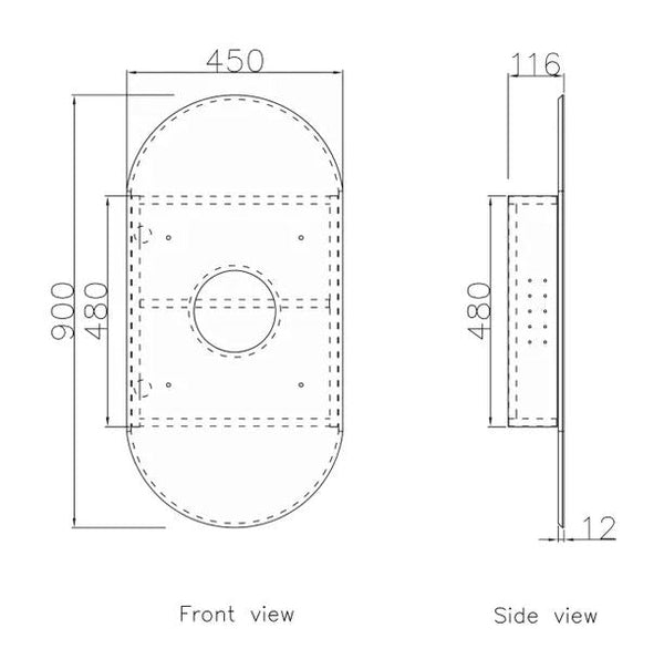 Oval Natural Oak 450 Mirror Cabinet