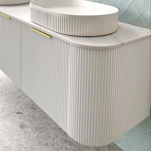 Chloe Matte White 1500mm Curve Vanity