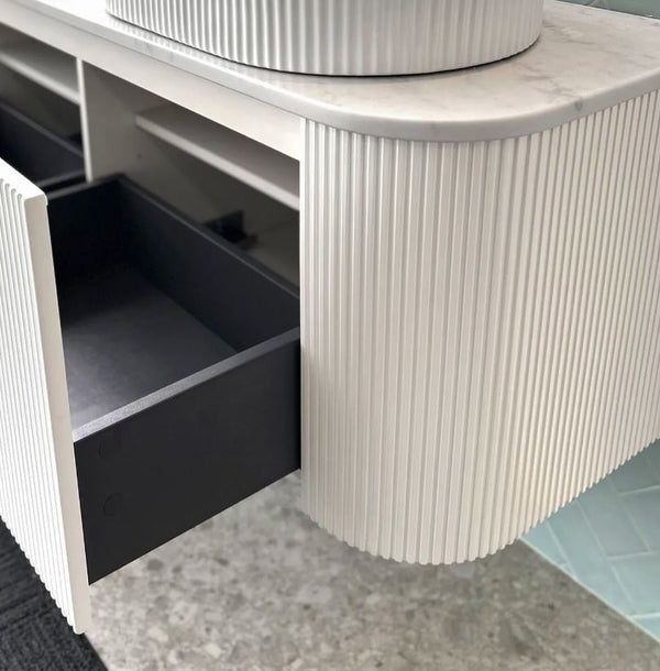 Chloe Matte White 1800mm Curve Vanity