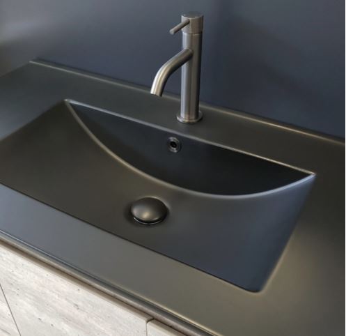 Katie Matte Black 750mm Ceramic Moulded Top