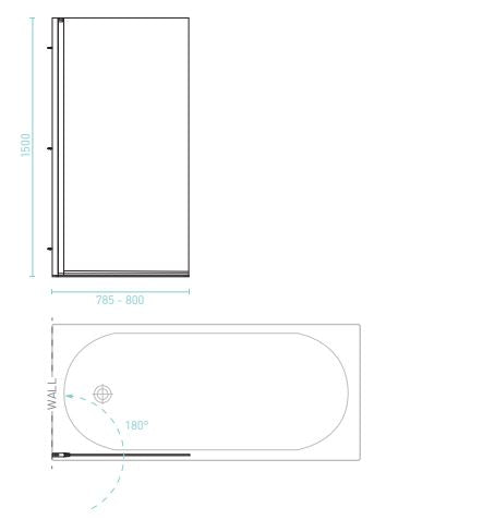 Fitzroy Matte Black Shower Path Panel