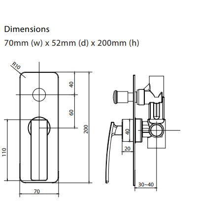 Perla Wall Mixer Diverter