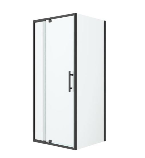 Black Louve Square Pivot Shower