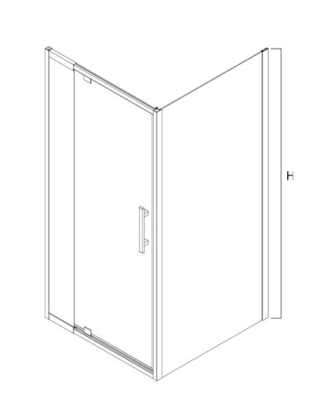 Black Louve Square Pivot Shower