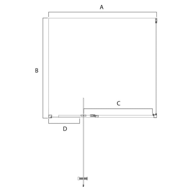 Black Louve Square Pivot Shower