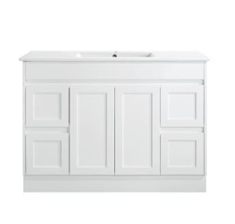Quinn 1200mm Matte White Floorstanding Vanity