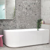 Lincoln Fluted Oval Matte White 1500mm-1700mm Corner Freestanding Bath