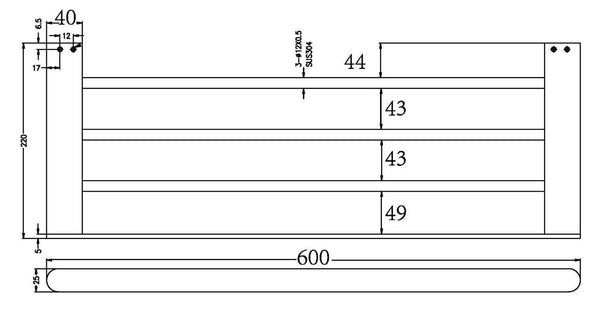 Ecco Towel Rack - Chrome - Bayside Bathroom
