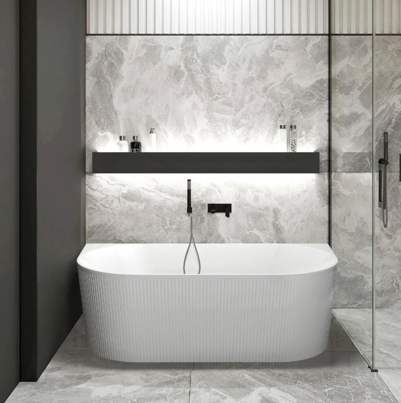Ripley 1500 Back To Wall Bath Gloss White