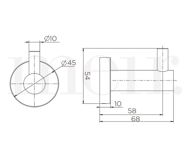 Meir Round Robe Hook - Brushed Nickel