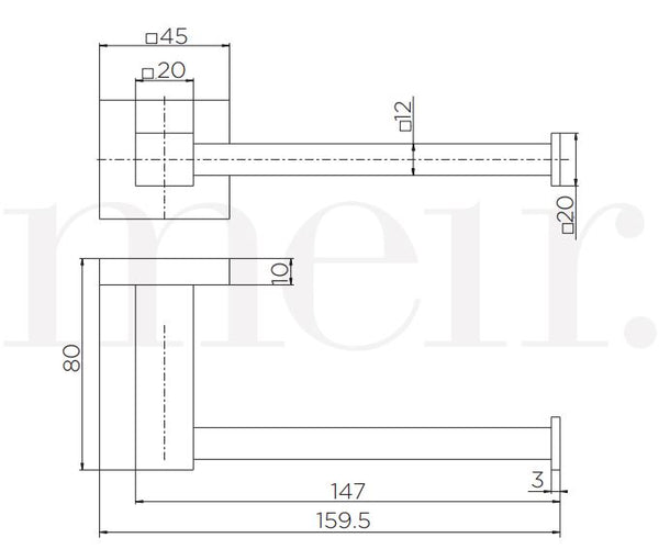 Meir Square Toilet Roll Holder - Matte Black