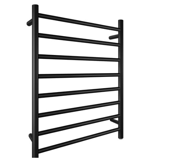 Rondo Black 600 Round 8 Bar Heated Towel Rail