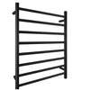 Rondo Black 600 Round 8 Bar Heated Towel Rail