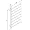 Rondo Black 600 Round 8 Bar Heated Towel Rail