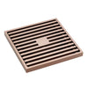 Rose Gold 80mm Square Slim Grate Floor Waste