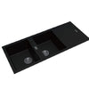 NEW ROXY 1160 Black Granite Double Bowl Sink