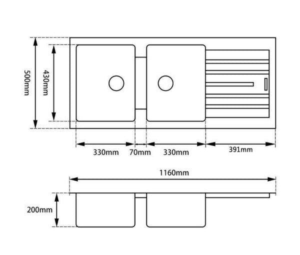 NEW ROXY 1160 White Granite Double Bowl Sink