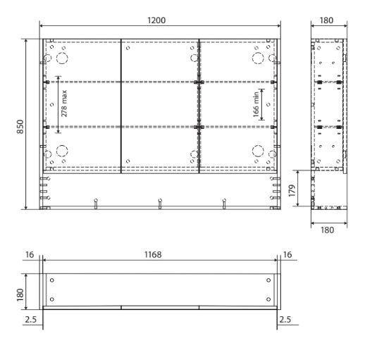 Matte Black Mirror Cabinet With Undershelf 750 - 1200mm - Bayside Bathroom