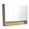 Scandi Oak Mirror Cabinet With Undershelf 750 - 1200mm - Bayside Bathroom