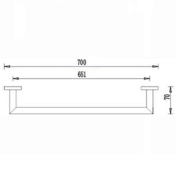 Dolce Single Towel Rail  - Matte Black - Bayside Bathroom