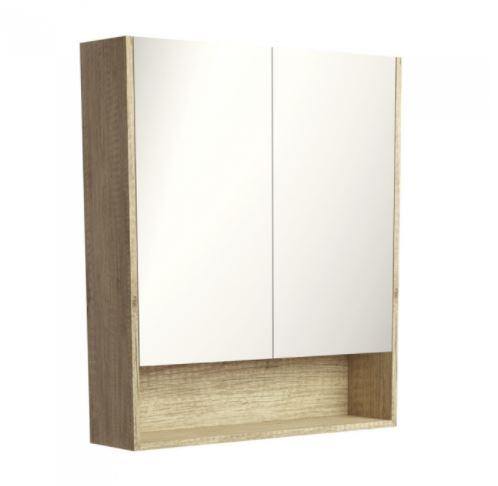 Scandi Oak Mirror Cabinet With Undershelf 750 - 1200mm