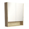 Scandi Oak Mirror Cabinet With Undershelf 750 - 1200mm - Bayside Bathroom