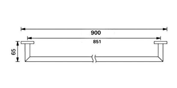Dolce Single Towel Rail  - Brushed Nickel - Bayside Bathroom