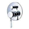 Elizabeth Bath/Shower Mixer With Diverter-Chrome Body/ White Ceramic Handle