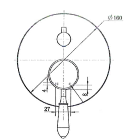 Elizabeth Bath/Shower Mixer With Diverter-Chrome Body/ White Ceramic Handle