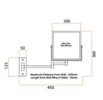 Matte Black 1&5x Magnification Mirror – Square - Bayside Bathroom