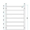 600mm Square Brushed Stainless Steel Heated Towel Rail - Bayside Bathroom