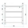 550mm Brushed Stainless Steel Heated Towel Rail - Bayside Bathroom