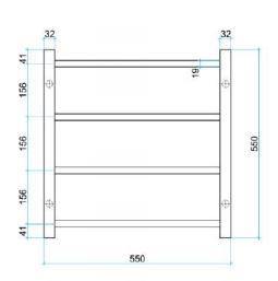 550mm Brushed Stainless Steel Heated Towel Rail - Bayside Bathroom