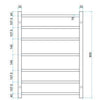 600mm Round Brushed Stainless Steel Heated Towel Rail - Bayside Bathroom