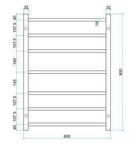 600mm Gun Metal Round Ladder Heated Towel Rail - Bayside Bathroom