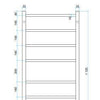 530mm Brushed Stainless Steel Heated Towel Rail - Bayside Bathroom
