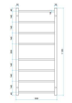 530mm Brushed Stainless Steel Heated Towel Rail - Bayside Bathroom