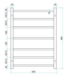 600mm Brushed Gold Round Ladder Heated Towel Rail - Bayside Bathroom