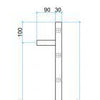 600mm Square Brushed Stainless Steel Heated Towel Rail - Bayside Bathroom