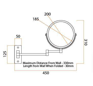 Matte Black 1&5x Magnification Mirror – Round - Bayside Bathroom