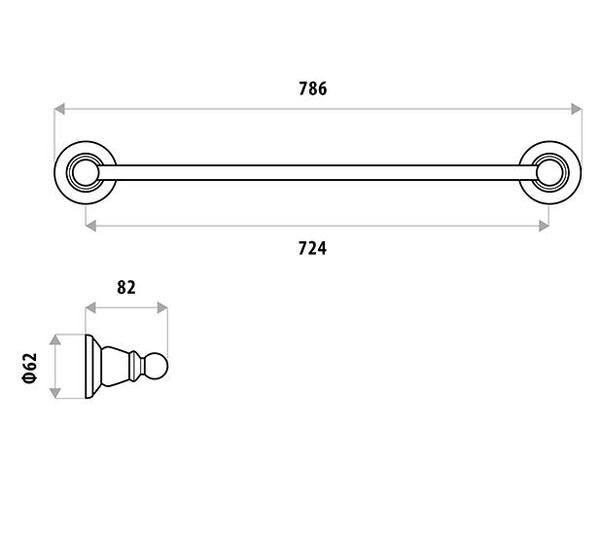 Noosa Single Towel Rail