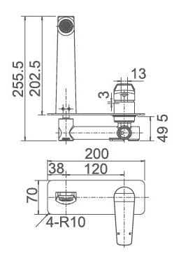 Exon Wall Mixer With Spout - Matte Black