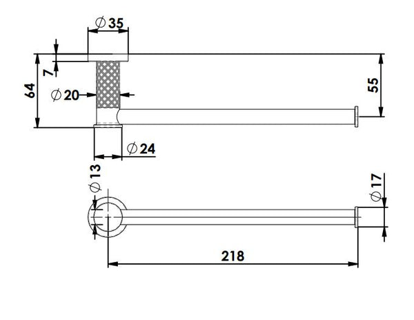 Textura Hand Towel Holder - Brushed Nickel