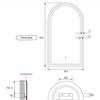 Arch 500 Matte White Framed LED Mirror